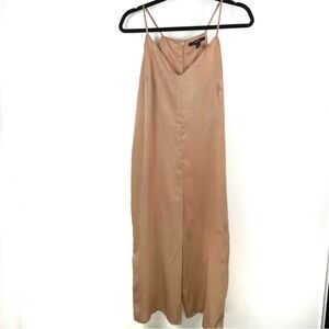 Forever 21 Nude Colored Sating Cami Culottes Loose-Fitted Jumpsuit | Size S